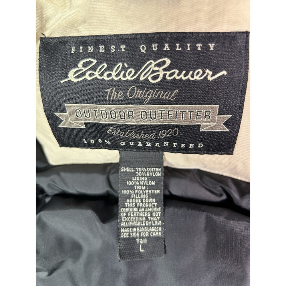 EDDIE BAUER VTG Goose Down Full Zip Puffer Vest Mens Size Large - Picture 2 of 9